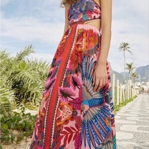 Farm Rio Macaw Scarf Maxi Dress